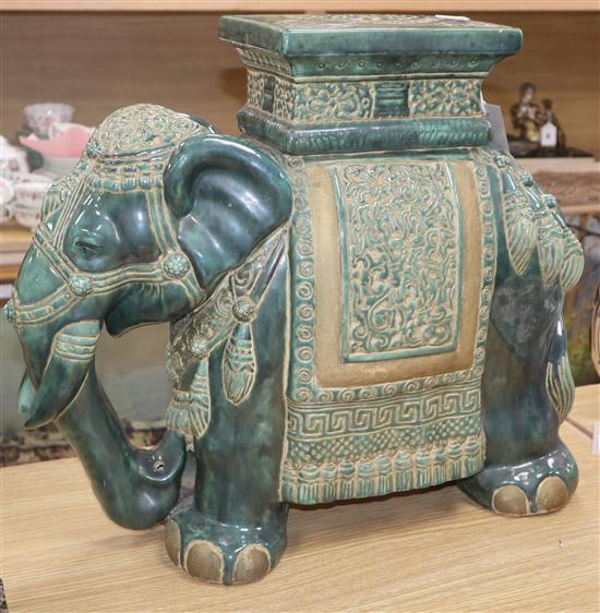 An Oriental pottery elephant garden seat height 48cm